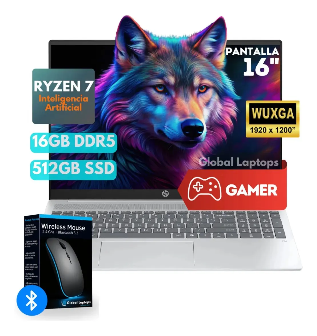 Hp Omnibook Amd Ryzen Ia 7 350 16gb De Ram 512gb Ssd Pantalla 16 Wuxga 1920 Px X 1200 Px Incluye Windows Instalado Laptop Gamer Con Regalo