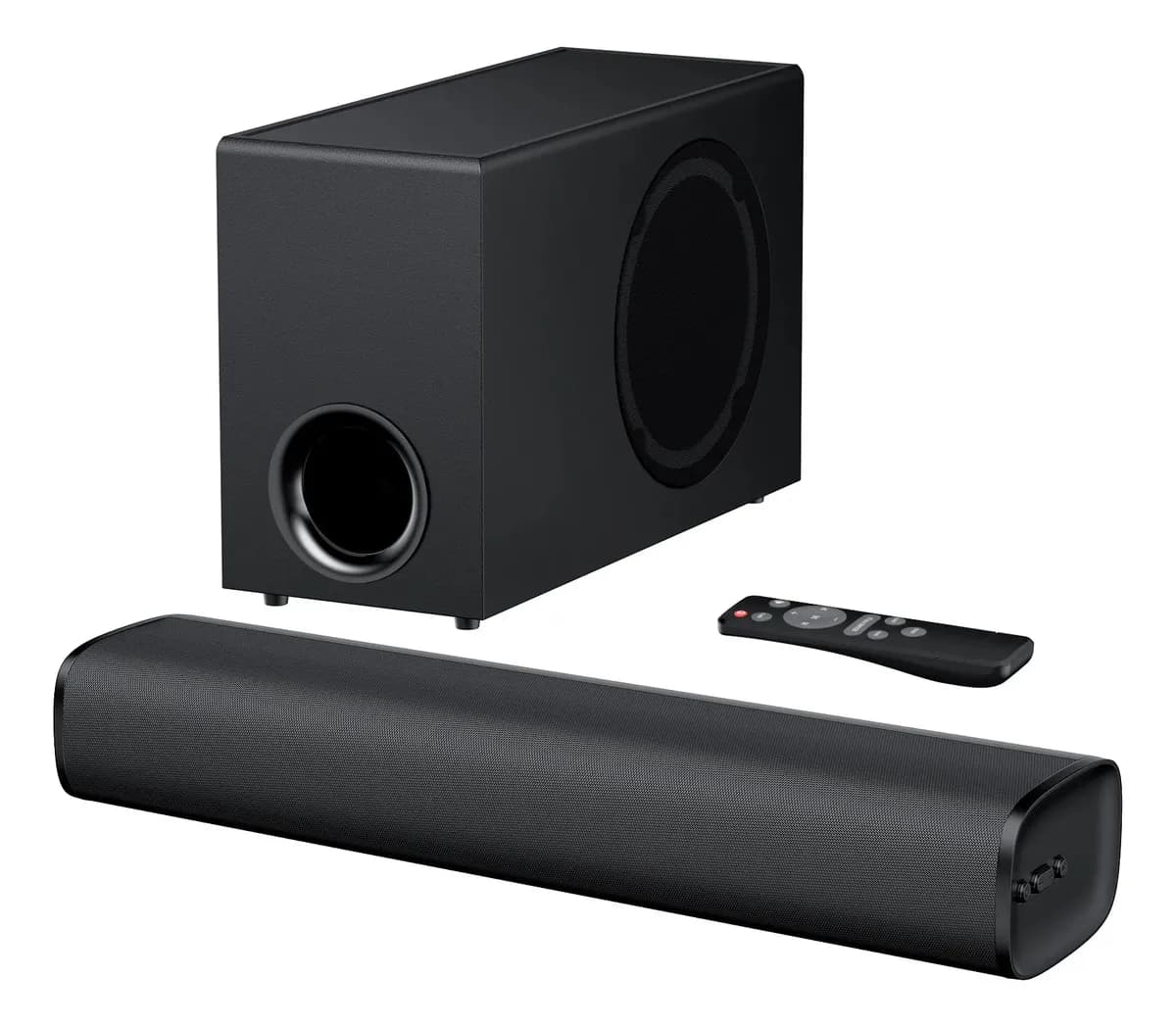 Barra de Sonido Bluetooth 110W con Subwoofer Mzeibo MINIE Desmontable Negro y Control Remoto, Bluetooth/arc/opt/aux Connect