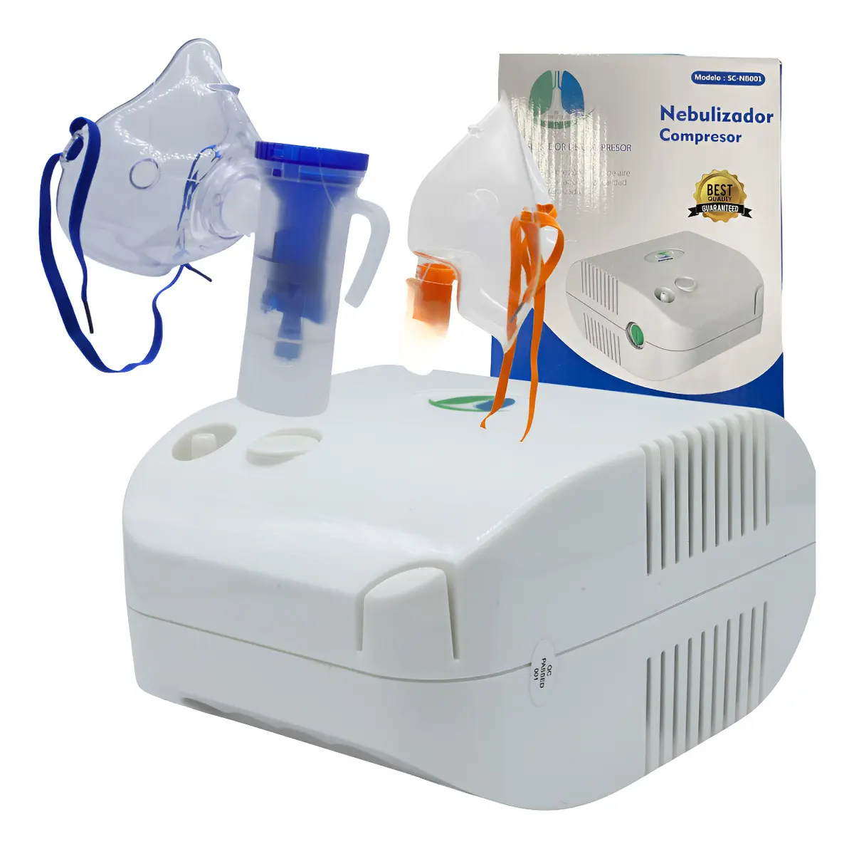 Nebulizador Silencioso Adulto Y Niños Con Accesorios Color Blanco Eqmed SC-NB001