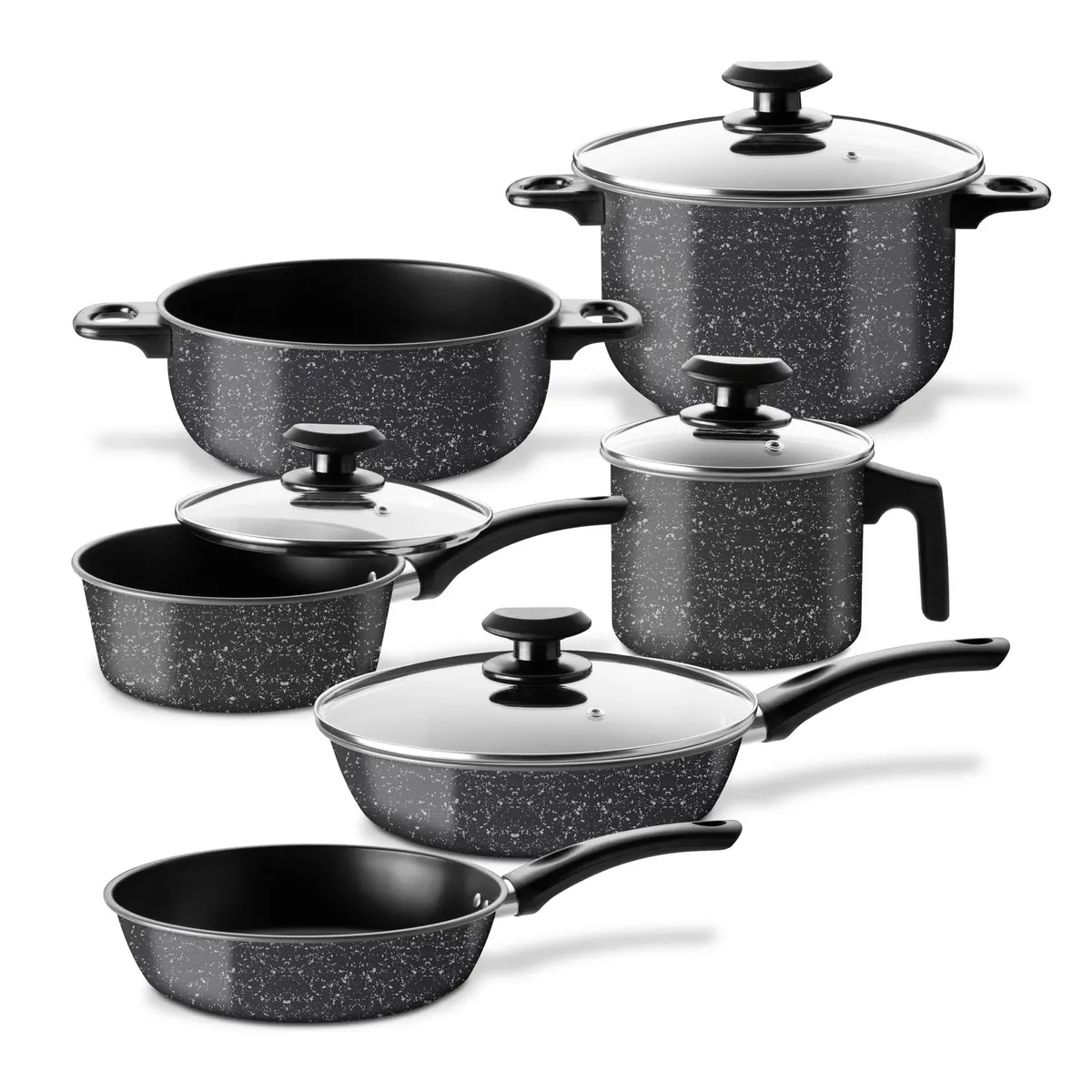 Set de Batería de Cocina Kingshouse de 10 Piezas Antiadherente para Inducción