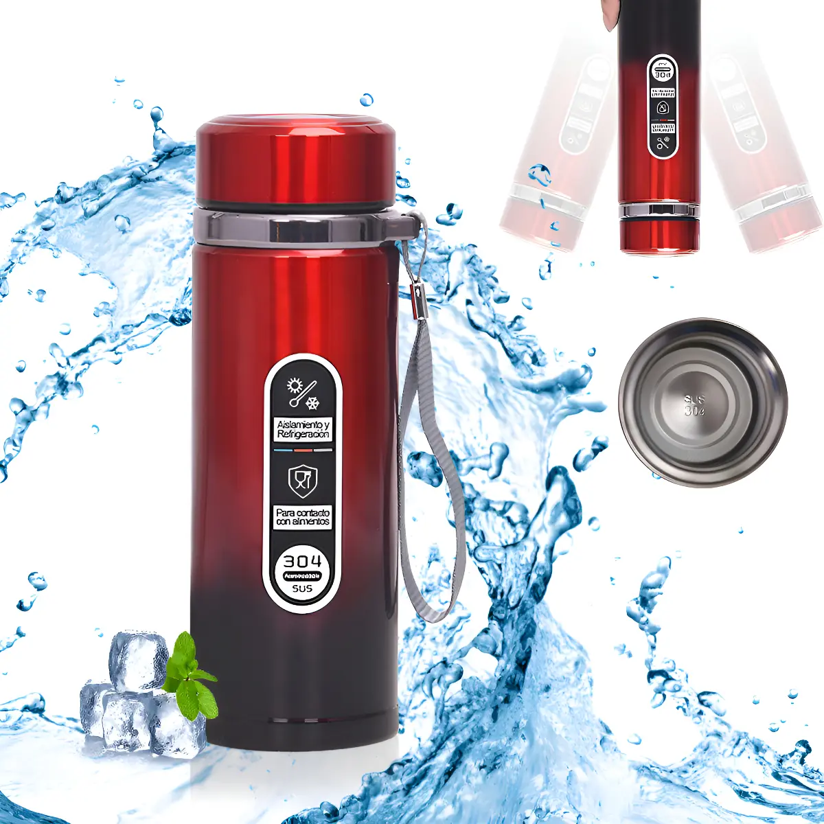 Termo de Acero Inoxidable Genérica de 500 mL para Café y Té con Tapa y Vacío Interno