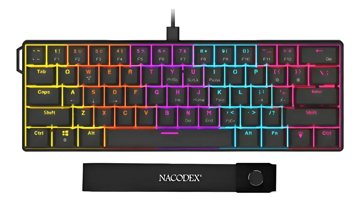 Teclado mecánico Ajazz Nk61 con interruptor RGB, 60% RGB, intercambiable al rojo vivo