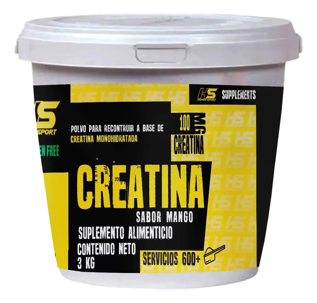 Suplemento En Polvo Hipersport Creatina Monohidratada 3 Kg Mango