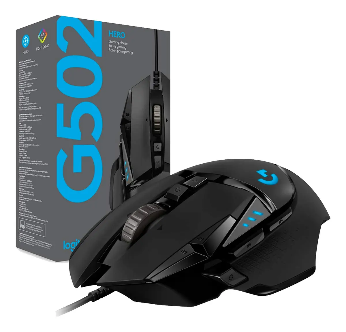 Mouse Gamer Logitech G G502 Hero Con Cable y RGB