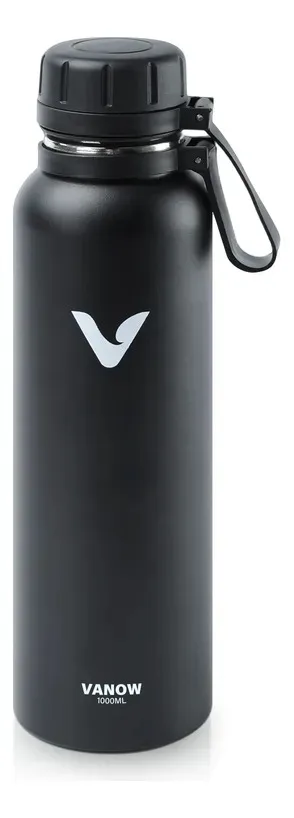 Termos Vaso Botella Acero Inoxidablecon Fría/caliente 1l Negro