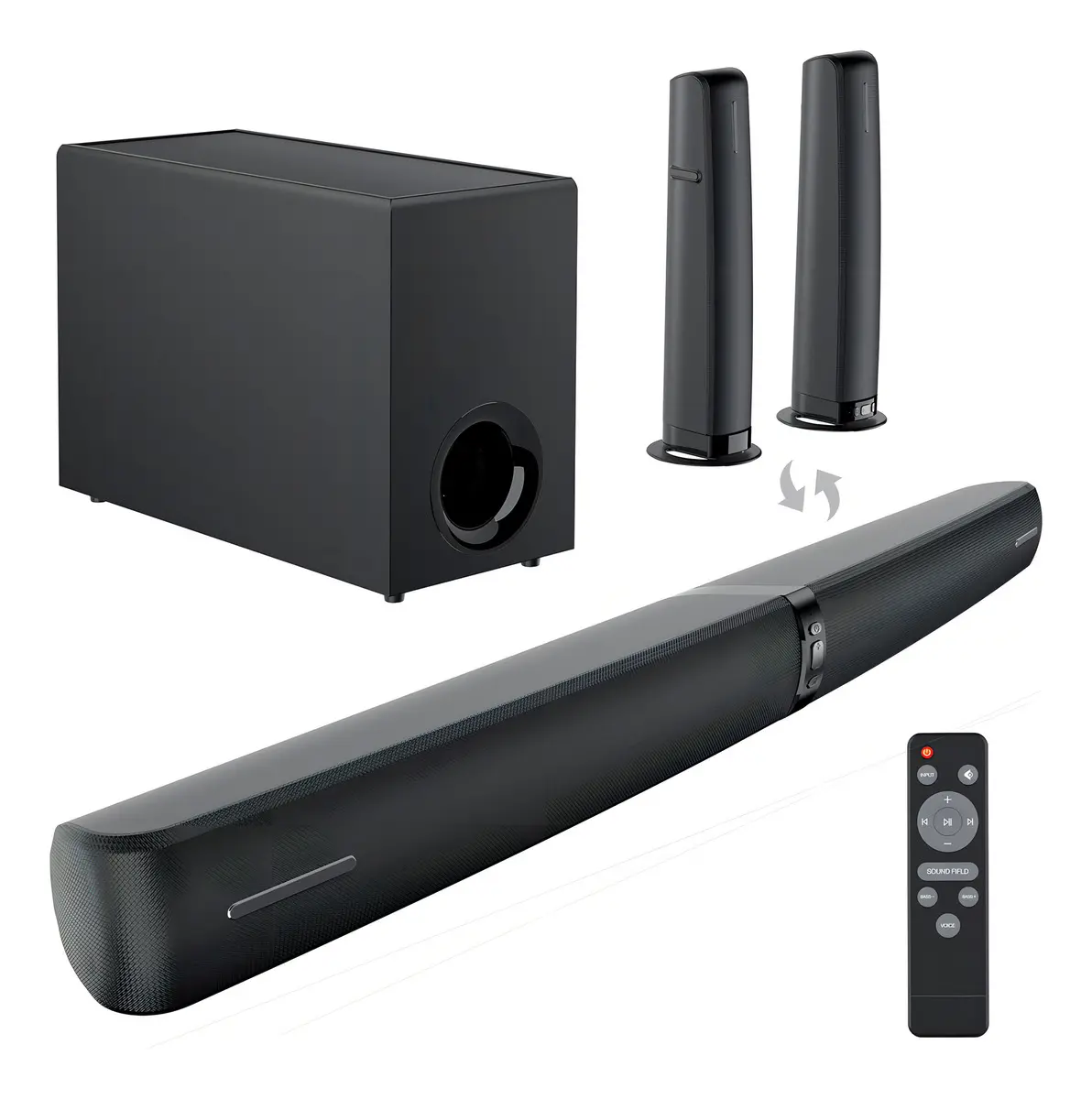 Barra de Sonido 5.1 con Subwoofer de Assistrust para TV y Cine en Casa