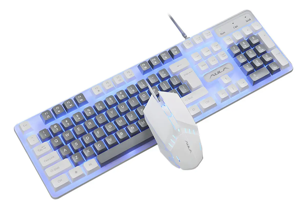 Kit Teclado Gamer Sensación Mecánica Y Mouse Rgb F3016 Usb | Iluminación Led Rainbow Para Pc Laptop Windows Y Mac