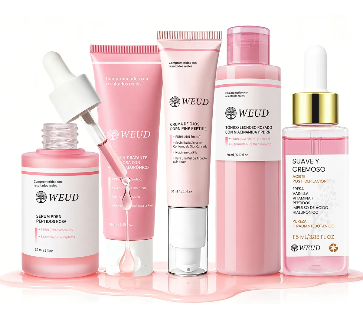 Kit Pdrn Rosa: Tónico, Sérum, Contorno Ojos, Crema, Aceite