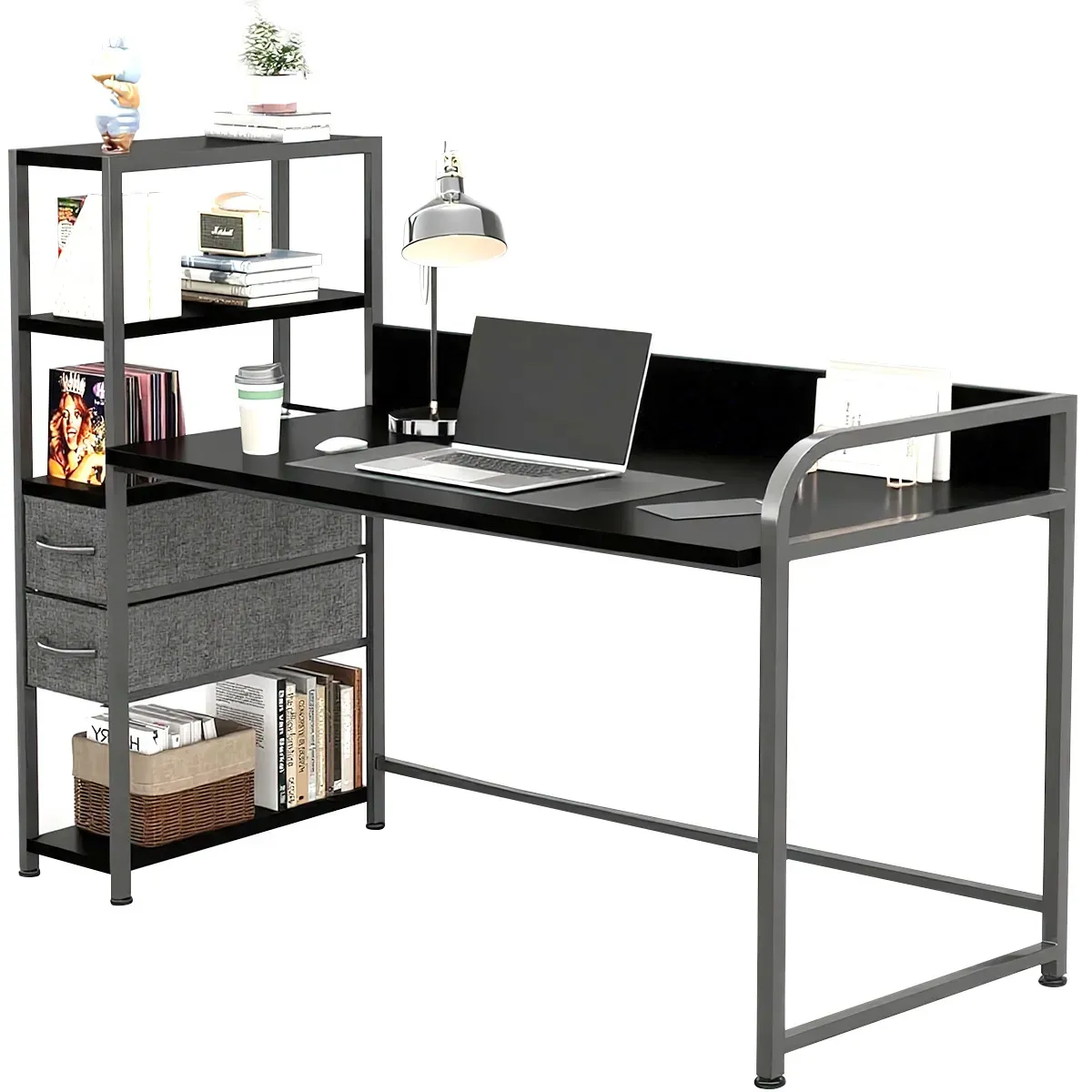 Ambueco Escritorio Minimalista Para Oficina Moderno Economico Balda 140*50*110 CM，Negro