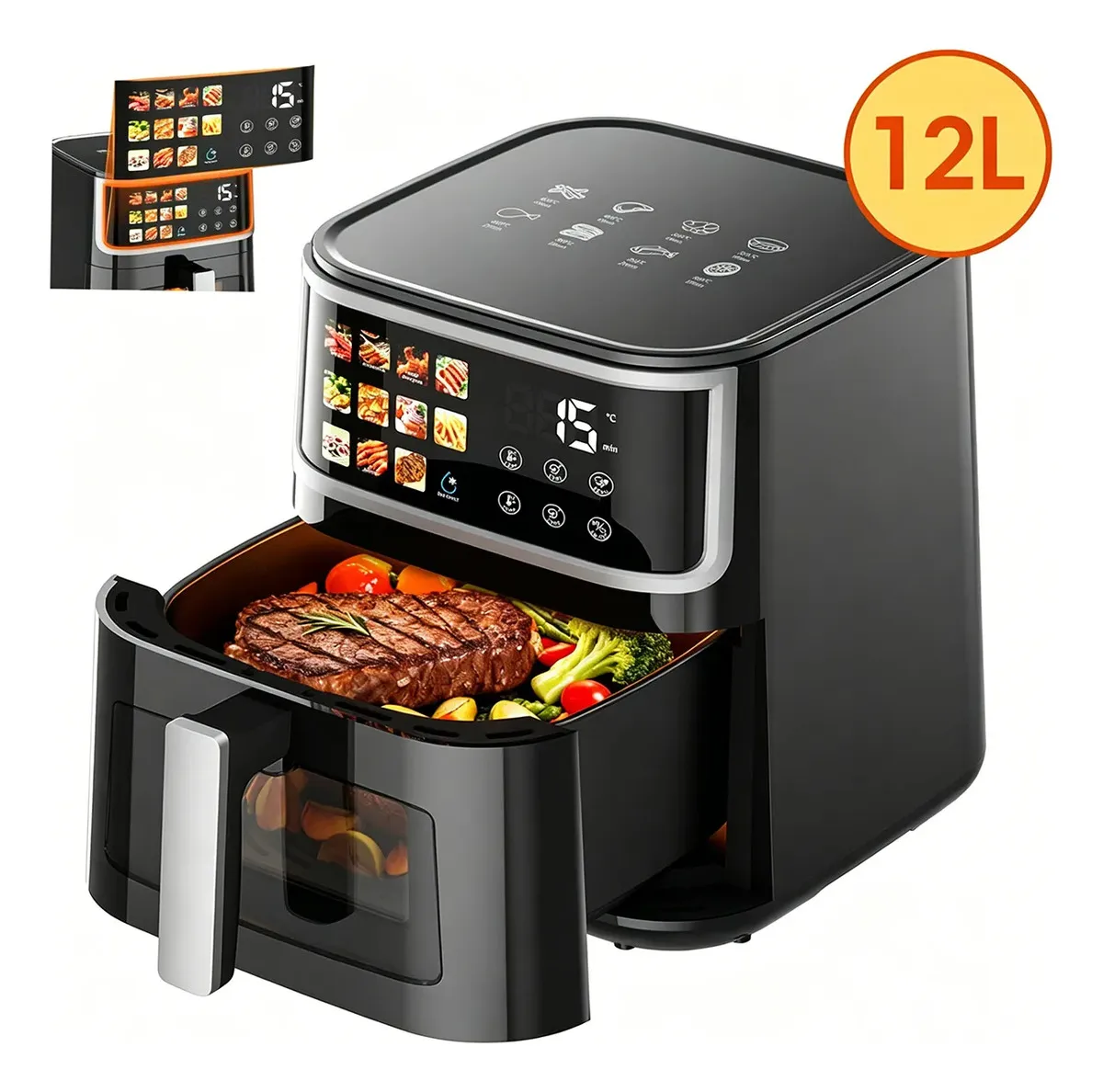 Horno Multifuncional Freidora De Aire+rostizador+deshidratad Color Negro 1700 W