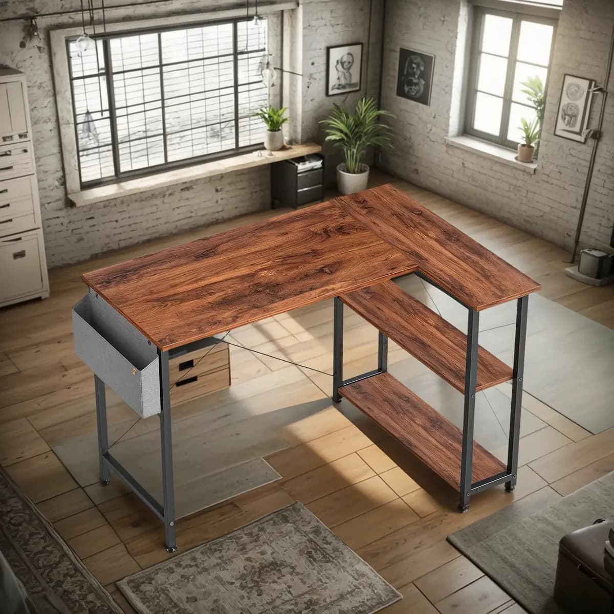 Escritorio Esquinero Pequeño Home Office Bossa Groelandia Color Marrón