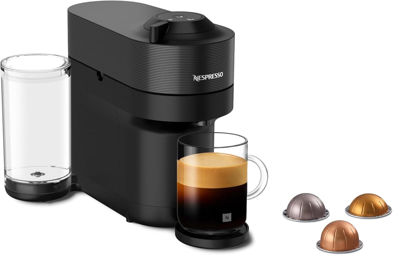 Nespresso Cafetera Vertuo Pop, Color Negro, Incluye Kit de Degustación 12 Cápsulas de Regalo
